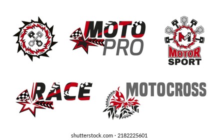 Motorsport event logotype. Extreme racing adventure. Modern style. Unique logo, sign, brand identity design. Vector illustration in red and black colors useful for advert, print, poster design