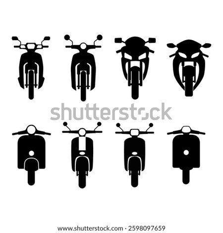 Motorsport front view collections. Vector image