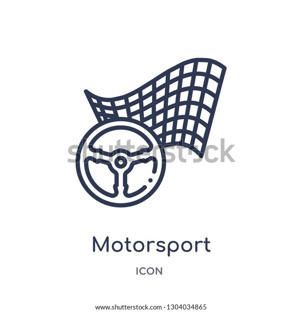 motorsport icon from\
transport outline collection. Thin line motorsport icon isolated on\
white background.