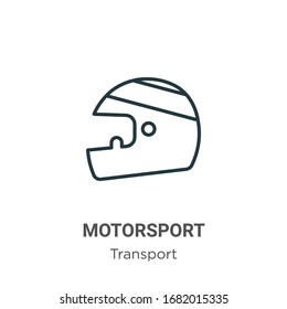 Motorsport-Umriss-Vektorillustration Symbol. Dünne schwarze Motorsportsymbol, einfache flache Vektorillustration-Elementgrafik aus bearbeitbarem Verkehrskonzept einzeln auf weißem Hintergrund