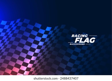 motorsport racing flag shiny background in wavy style vector