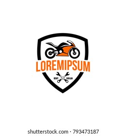 motorsport with shield vector logo template
