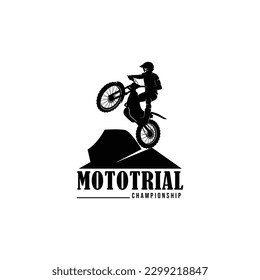 motorsport silhouettes, Motocross riders, moto trial. vector illustration