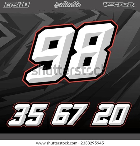 motorsport text and number effect for decals