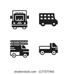 motorway icon. 4 motorway vector icons set. transportation truck and truck icons for web and design about motorway theme