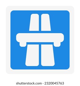 Icono de autopista en estilo plano, uso para presentación de aplicaciones móviles del sitio web