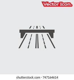 Motorway Icon Isolated Sign Symbol And Flat Style For App, Web And Digital Design. Vector Illustration.