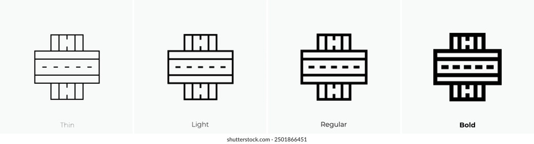 motorway icon. Thin, Light Regular And Bold style design isolated on white background