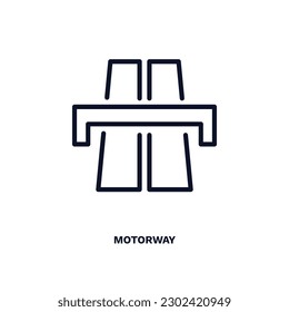 motorway icon. Thin line motorway icon from ai and future technology collection. Outline vector isolated on white background. Editable motorway symbol can be used web and mobile