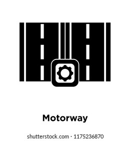 Motorway icon vector isolated on white background, logo concept of Motorway sign on transparent background, filled black symbol