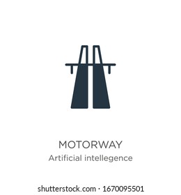 Motorway icon vector. Trendy flat motorway icon from artificial intelligence collection isolated on white background. Vector illustration can be used for web and mobile graphic design, logo, eps10