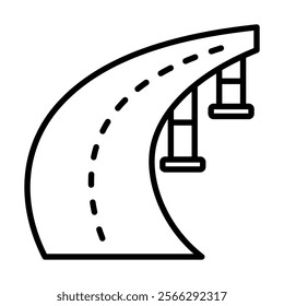 Motorway Junction icon line vector illustration