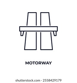 motorway outline icon. Linear vector from ai and tech concept. Thin line motorway icon isolated on white background