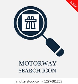 Motorway search icon. Editable Motorway search icon for web or mobile.