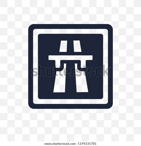 Motorway sign transparent icon. Motorway sign\
symbol design from Traffic signs collection. Simple element vector\
illustration on transparent\
background.