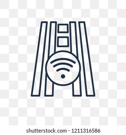 Motorway vector outline icon isolated on transparent background, high quality linear Motorway transparency concept can be used web and mobile