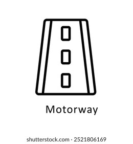 Motorway vector Outline icon style illustration. Symbol on White background EPS 10 File