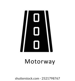 Motorway vector Solid icon style illustration. Symbol on White background EPS 10 File