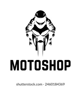 motoshop flat modern minimalist logo