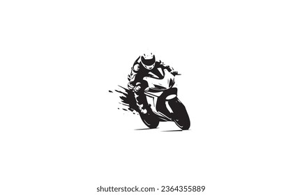 Motosport black Logo Designs Inspiration. Motorcycle Logo white background