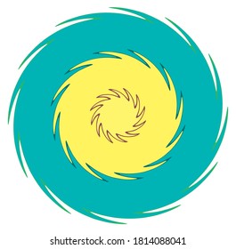 Mottle, variegated abstract spiral, swirl, twirl and vortex shapes