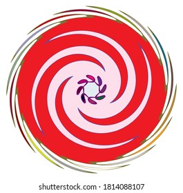 Mottle, variegated abstract spiral, swirl, twirl and vortex shapes