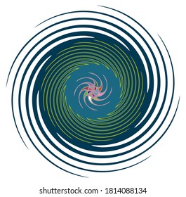 Mottle, variegated abstract spiral, swirl, twirl and vortex shapes