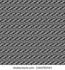 Mottled carpet made of wool or jute, with some slanted and aligned marks. Thick blanket woven in black and white. Abstract vector.