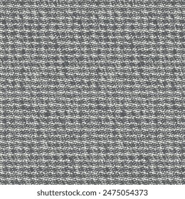 Mottled flax or cotton cloth woven in black and white. Old fabric from the country. Rough textile background. Seamless pattern. Abstract vector.