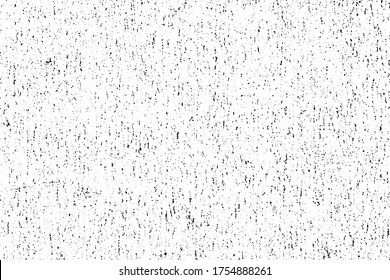 Mottled grunge texture. Monochrome background of small noise, chaotic spots, dots and grain. Overlay template. Vector illustration