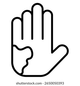 ícone de mão manchada fino delineamento arte logotipo