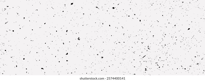 Mottled paper background. Vector white paper seamless pattern. Grain noise dust effect overlay. Black speckle bg. Sand paper texture. Grungy old rough grainy dirty bg. Vintage gritty eroded backdrop