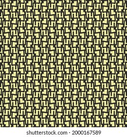 Mottled pattern in black and ecru made of short or broken lines. Textile design.
