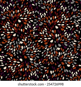 Mottled seamless pattern with small elements on black background.