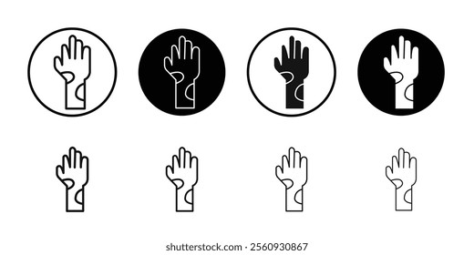 Mottled skin icon Flat outline fill set collection