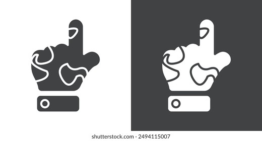 mottled skin icon Flat set in black and white color outline vector