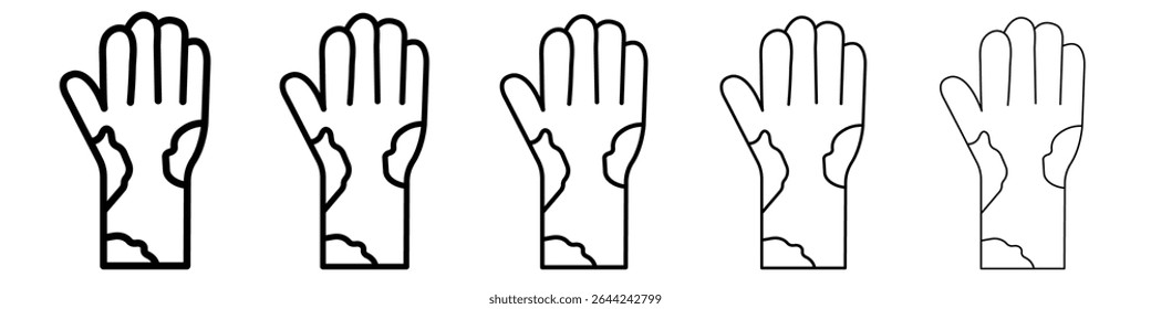 ícone de pele manchada delineamento fino logo mark set