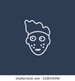 Mottled skin icon. Trendy flat vector line Mottled skin icon on dark blue background from sauna collection. 