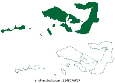 Moucha and Maskali island (Republic of Djibouti, Gulf of Tadjoura) map vector illustration, scribble sketch Moucha and Maskali map