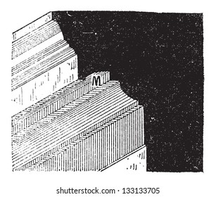 Mouchette, in Architecture, vintage engraved illustration. Dictionary of Words and Things - Larive and Fleury - 1895