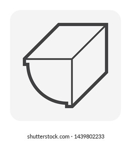 Moulding crown and cornice icon for architectural design element.