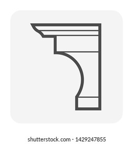 Moulding crown and cornice icon design.