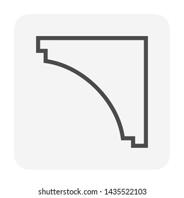 Moulding crown and cornice icon design.