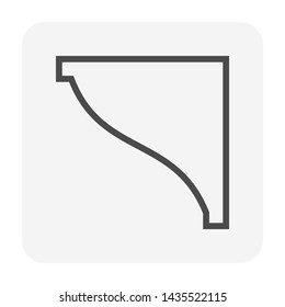Moulding crown and cornice icon design.