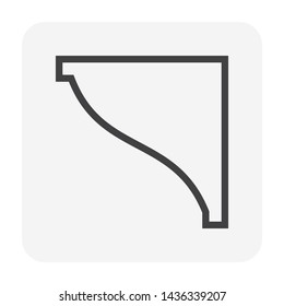 Moulding crown and cornice icon design for architectural design work.
