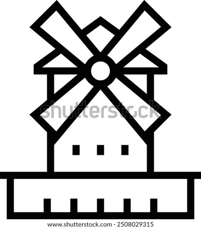 moulin rouge icon. Thin linear style design isolated on white background