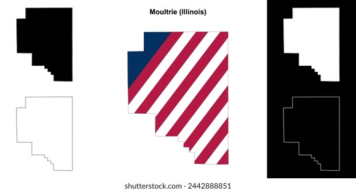 Moultrie county (Illinois) outline map set