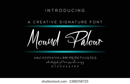 Mound calligraphy script. Vector alphabet.