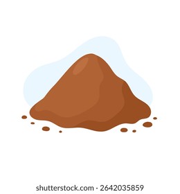 A mound of ground coffee sits on a smooth surface, its rich brown color inviting coffee enthusiasts. The background is soft and subtle, enhancing the focus on the coffee.