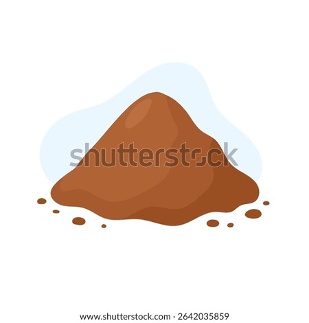 A mound of ground coffee sits on a smooth surface, its rich brown color inviting coffee enthusiasts. The background is soft and subtle, enhancing the focus on the coffee.